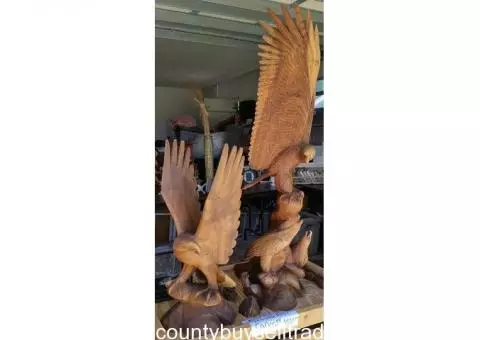 Eagle's 3' an 5'+ FEET TALL Life Size PAIR Jaw Dropping Beautiful